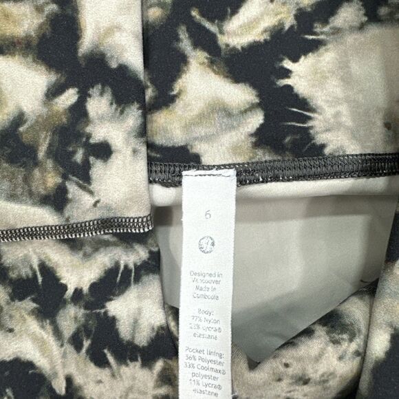 Lululemon Wunder Train High Rise Shorts 6" Sz 6 In Dispersed Light Raw Linen - Picture 4 of 6